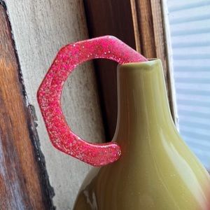 J Crew sparkly red hoop earrings